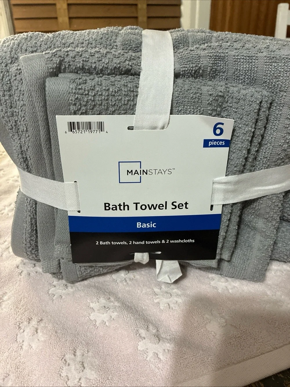 Mainstays Gray Bath Towel Set - 6 Piece